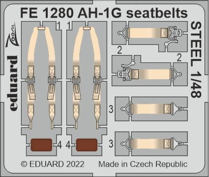 Go to product Eduard FE1280 - 1:48 AH-1G seatbellts - Steel