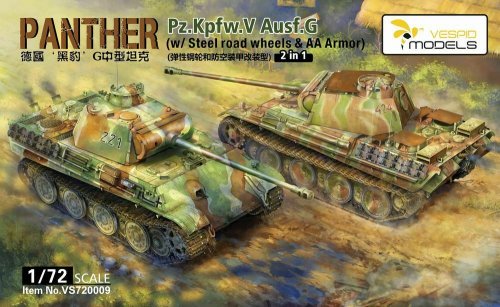 Go to product Vespid Models VS720009 - 1:72 Panther Pz.Kpfw. V Ausf. G w/Steel road wheels & AA Armour