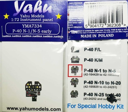 Go to product Yahu YMA7334 - 1:72 P-40 N-1/N-5 early