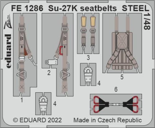 Go to product Eduard FE1286 - 1:48 Su-27K seatbelts - Steel