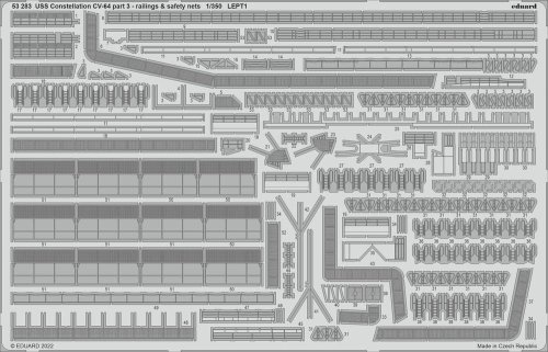 Go to product Eduard 53283 - 1:350 USS Constellation CV-64 part 3 - railings & safety nets