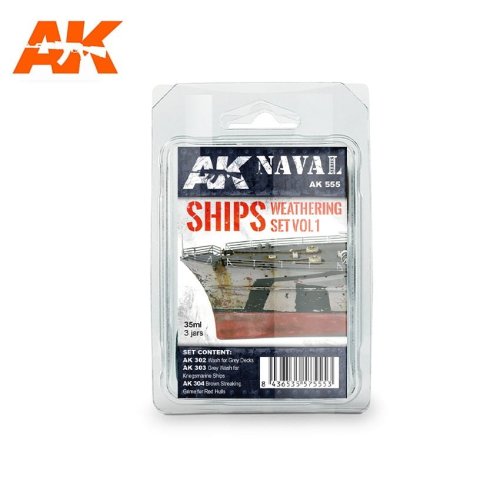 Go to product AK INTERACTIVE 555 - Naval - Ships Weathering Set Vol.1