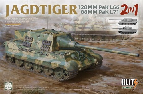 Go to product Takom 8008 - 1:35 Jagdtiger 128mm Pak L66 ,88mm Pak L71 (2in1)