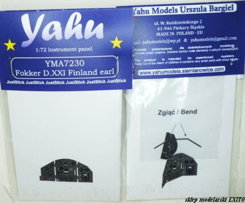 Go to product YAHU YMA7230 - 1:72 Fokker DXXI Finland early - Instrument Panel