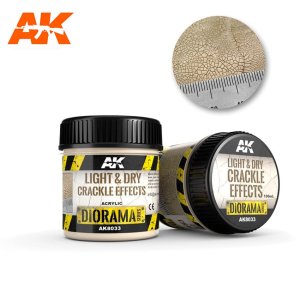 AK INTERACTIVE 8033 - Light & Dry Crackle Effects 100 ml - Diorama Series