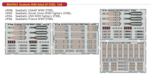 Go to product Eduard BIG49342 - 1:48 Seatbelts WWII Allied AF - Steel