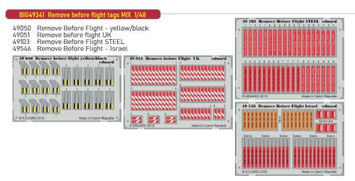 Go to product Eduard BIG49341 - 1:48 Remove before flight tags MIX