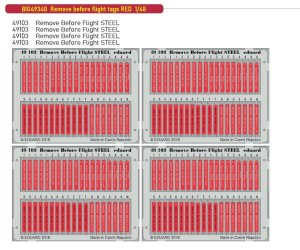 Eduard BIG49340 - 1:48 Remove before flight tags RED