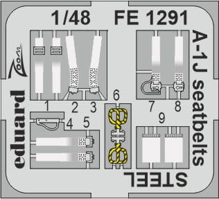 Go to product Eduard FE1291 - 1:48 A-1J seatbelts - Steel
