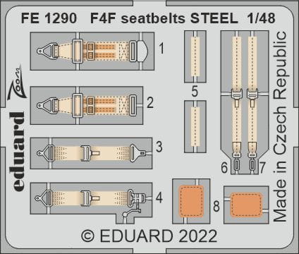 Go to product Eduard FE1290 - 1:48 F4F seatbelts - Steel