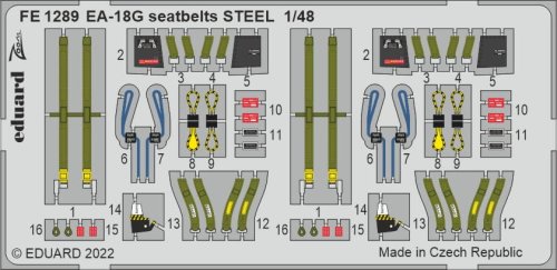 Go to product Eduard FE1289 - 1:48 EA-18G seatbelts - Steel