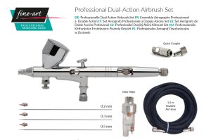 Fine-Art FA-180AK -Airbrush set with 0,2 0,3 and 0,5 mm nozzles