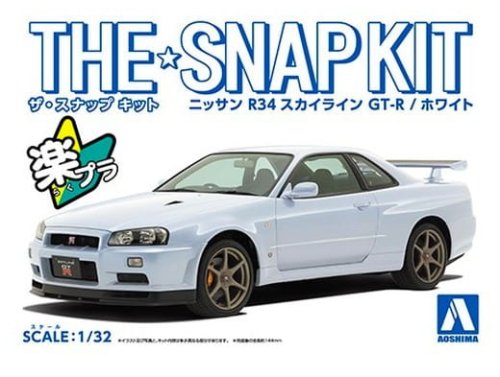 Go to product Aoshima 06251 - 1:32 Nissan R34 Skyline GT-R White Snapkit