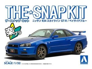 Aoshima 06250 - 1:32 Nissan R34 Skyline GT-R Bayside Blue Snapkit