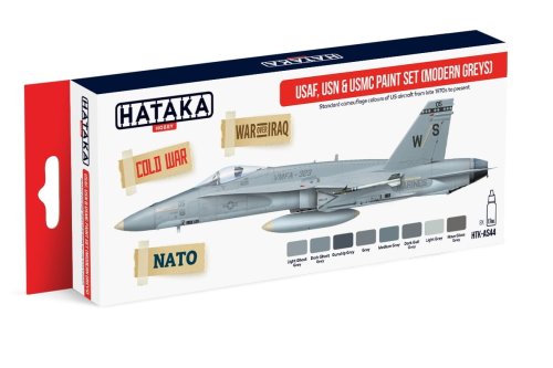 Go to product HATAKA AS44 - USAF, USN & USMC modern greys paint set