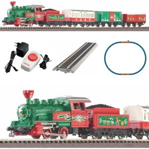 PIKO 57081 H0 Kolejka elektryczna z parowozem świątecznym, tendrem i wagonami