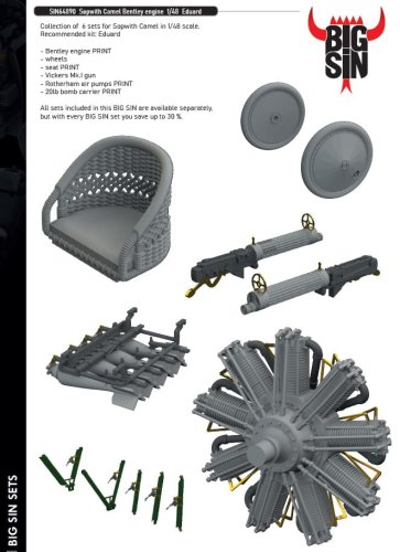 Go to product Eduard SIN64890 - 1:48 Sopwith Camel Bentley engine