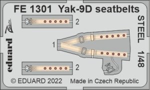 Eduard FE1301 - 1:48 Yak-9D seatbelts - Steel
