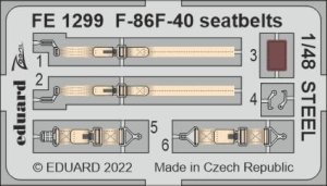 Eduard FE1299 - 1:48 F-86F-40 seatbelts - Steel