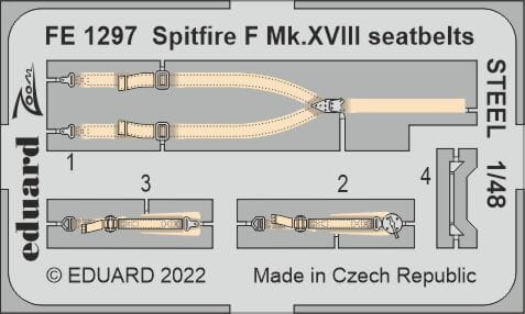 Go to product Eduard FE1297 - 1:48 Spitfire F Mk.XVIII seatbelts - Steel