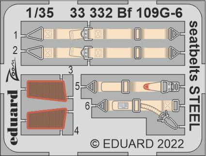 Go to product Eduard 33332 - 1:35 Bf 109G-6 seatbelts - Steel