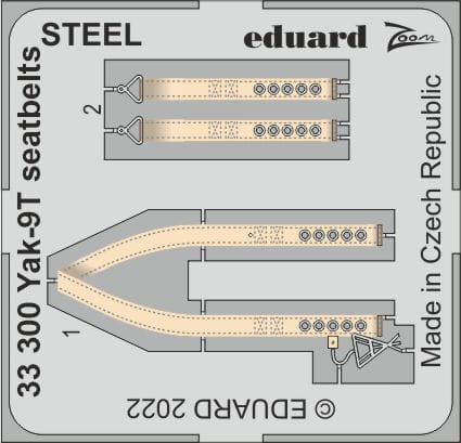 Go to product Eduard 33300 - 1:32 Yak-9T seatbelts - Steel