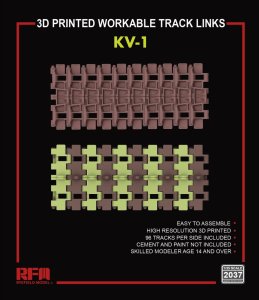 Rye Field Model 2037 - 1:35 3D Printed Workable Track Links KV-1