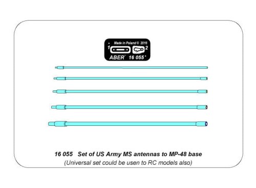 Go to product ABER 16055 - 1:16 Set of US Army MS antennas to MP-48 base