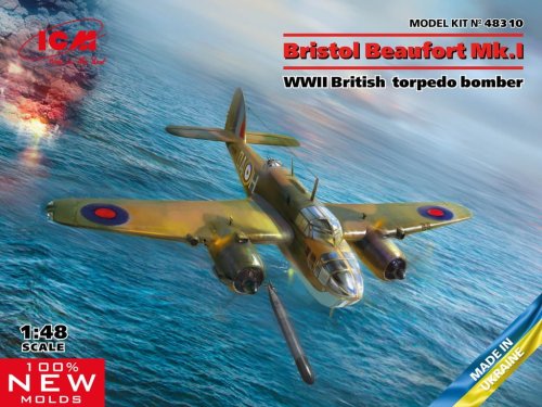 Go to product ICM 48310 - 1:48 Bristol Beaufort Mk.I WWII British Torpedo-Bomber
