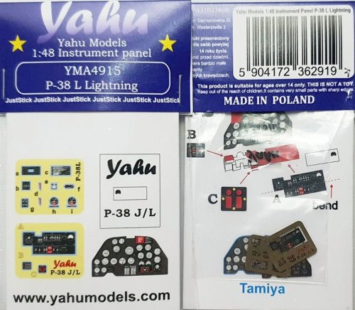 Go to product Yahu YMA4915 - 1:48 P-38 L Lightning instrument panel