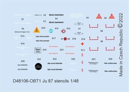 Go to product Eduard D48106 - 1:48 Ju 87 stencils