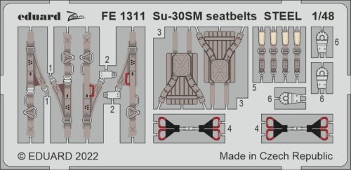 Go to product Eduard FE1311 - 1:48 Su-30SM seatbelts - Steel