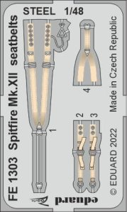 Eduard FE1303 - 1:48 Spitfire Mk.XII seatbelts - Steel