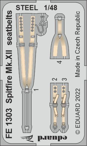 Go to product Eduard FE1303 - 1:48 Spitfire Mk.XII seatbelts - Steel