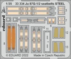 Eduard 33334 - 1:35 Ju 87G-1/2 seatbelts - Steel