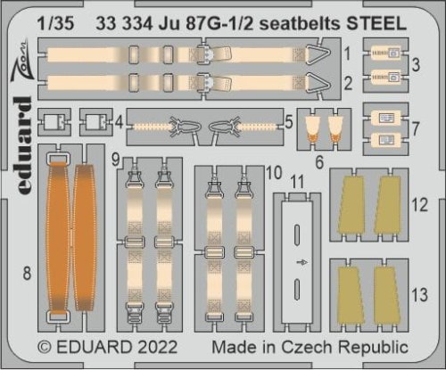 Go to product Eduard 33334 - 1:35 Ju 87G-1/2 seatbelts - Steel