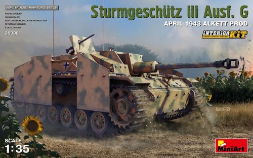 Go to product Miniart 35338 - 1:35 Sturmgeschutz III Ausf. G April 1943 Alkett Prod w/ interior