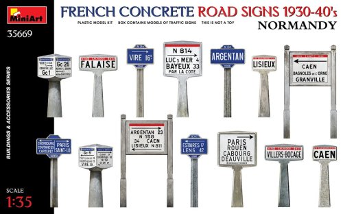 Go to product Miniart 35669 - 1:35 French Concrete Road Signs 1930-40’S Normandy