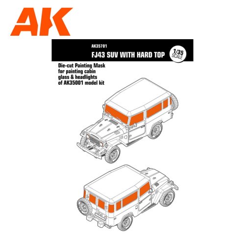 Go to product AK Interactive 35701 - 1:35 FJ43 SUV with hard top - maski do malowania