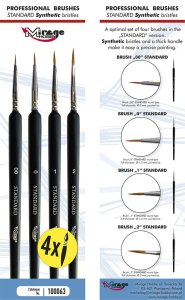 Mirage 100063 - Set of four Standard paintbrushes 00, 0, 1, 2