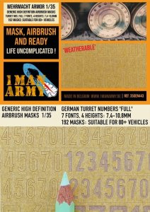 1 Man Army 35GEN443 - 1:35 German Turret Numbers Full masks