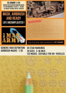 1 Man Army 35GEN400 - 1:35 US Star Markings 3" - 36" masks