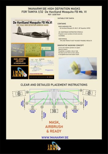 Go to product 1 Man Army 32DET049 - 1:32 De Havilland Mosquito FB Mk. VI masks