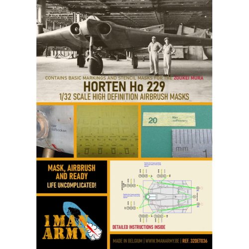 Go to product 1 Man Army 32DET036 - 1:32 Horten Ho 229 masks