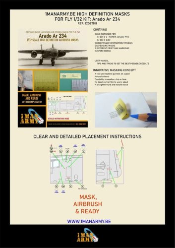 Go to product 1 Man Army 32DET019 - 1:32 Arado Ar 234 masks