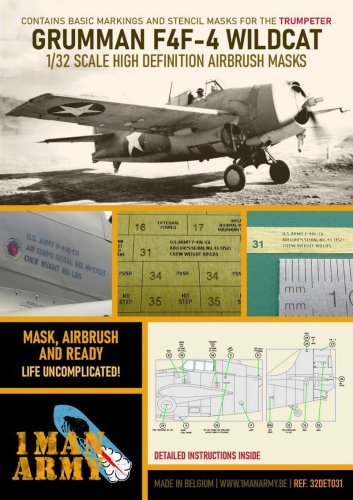 Go to product 1 Man Army 32DET031 - 1:32 Grumman F4F-4 Wildcat masks