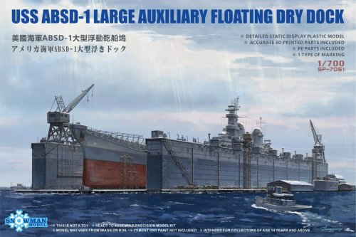 Go to product Takom SP7051 - 1:700 USS ABSD-1 Large Auxiliary Floating Dry Dock