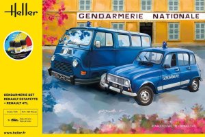 Heller 52325 - 1:24 Gendarmerie Set Renault Estafette + Renault 4TL modele z farbami