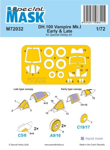 Go to product Special Hobby M72032 - 1:72 DH.100 Vampire Mk.I Early & Late