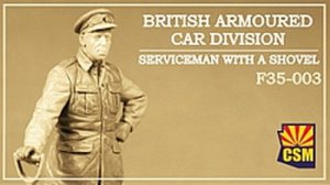 Copper State Models CSM F35003 - 1:35 British Armoured Car Division Serviceman With A Shovel